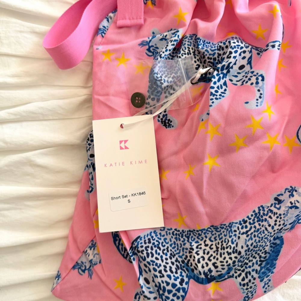 Katie Kime Cosmic Cheetah Pajama Top Size S NWT - Picture 3 of 7